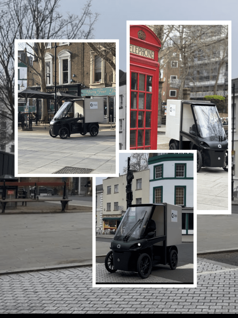 A CityQ cargo eBike for business parked at Clerkenwell Green, London